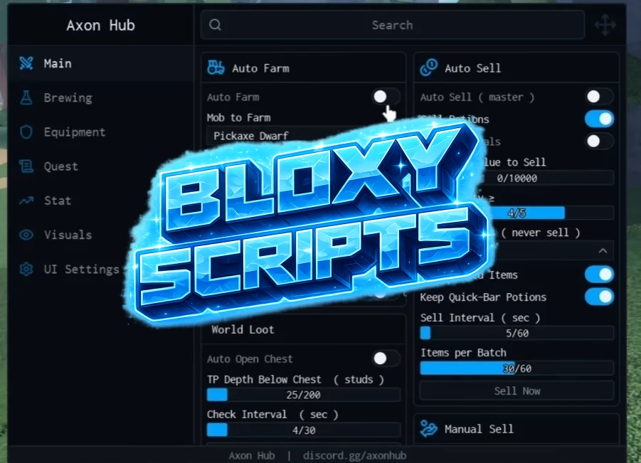 Script Wizard Alchemy Roblox (Axon Hub) - Auto Farm, Auto Quest, ESP, Auto Sell